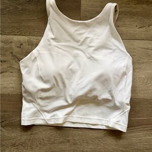 Lululemon White Racerback Cropped Tank Top